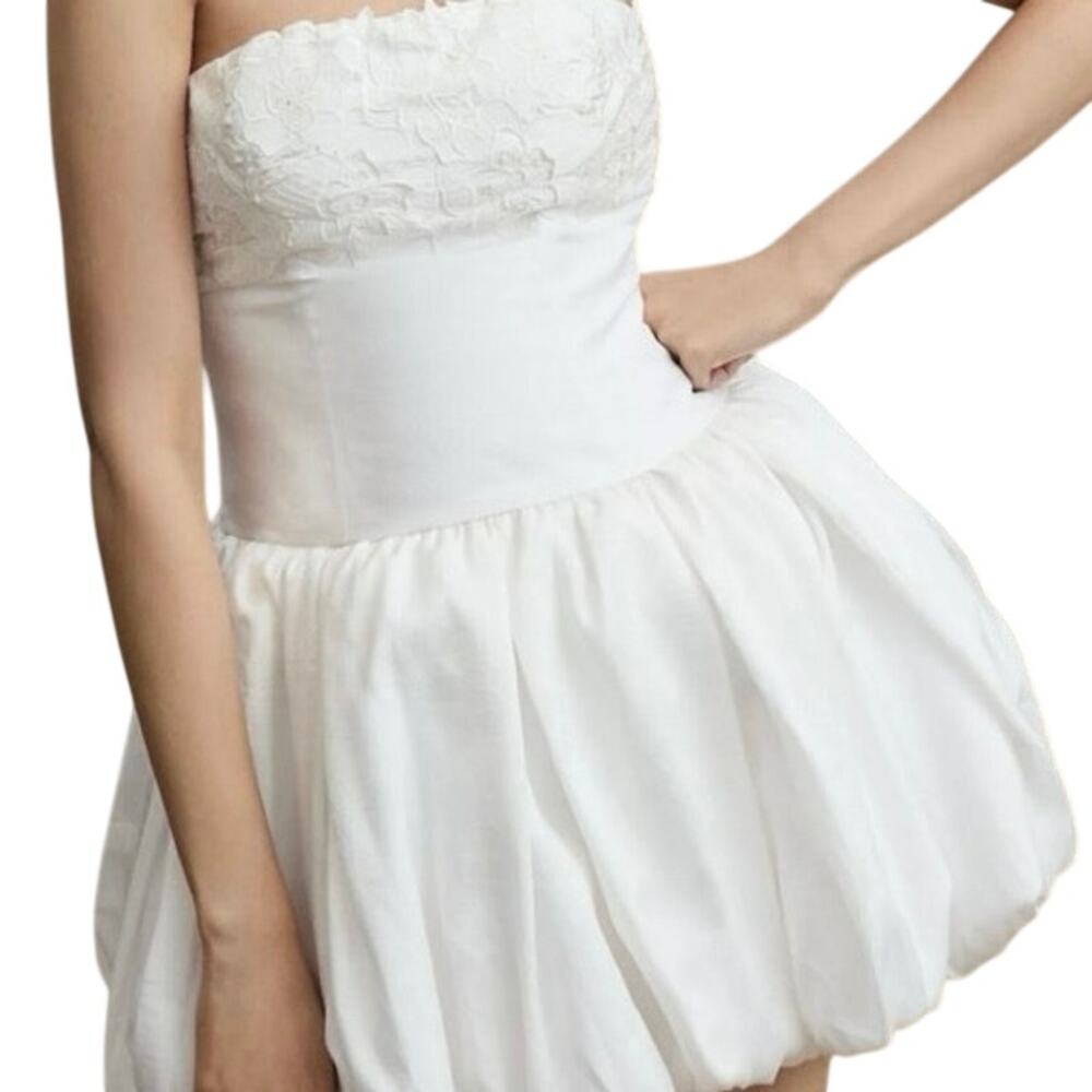 BHLDN Finnegan Strapless Bubble-Hem Mini Dress 10